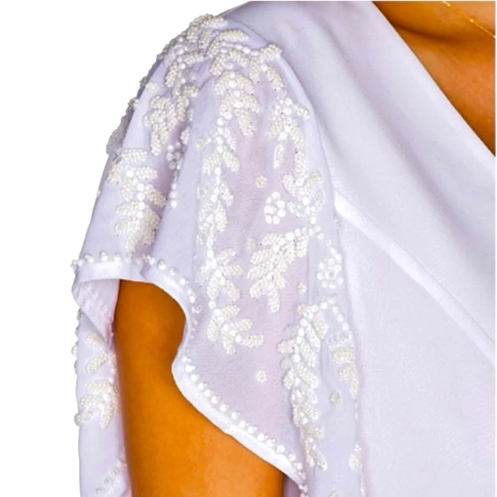 Lovers + Friends The Roma White Beaded Fit & Flare Mini Dress Women’s Small - Picture 5 of 13